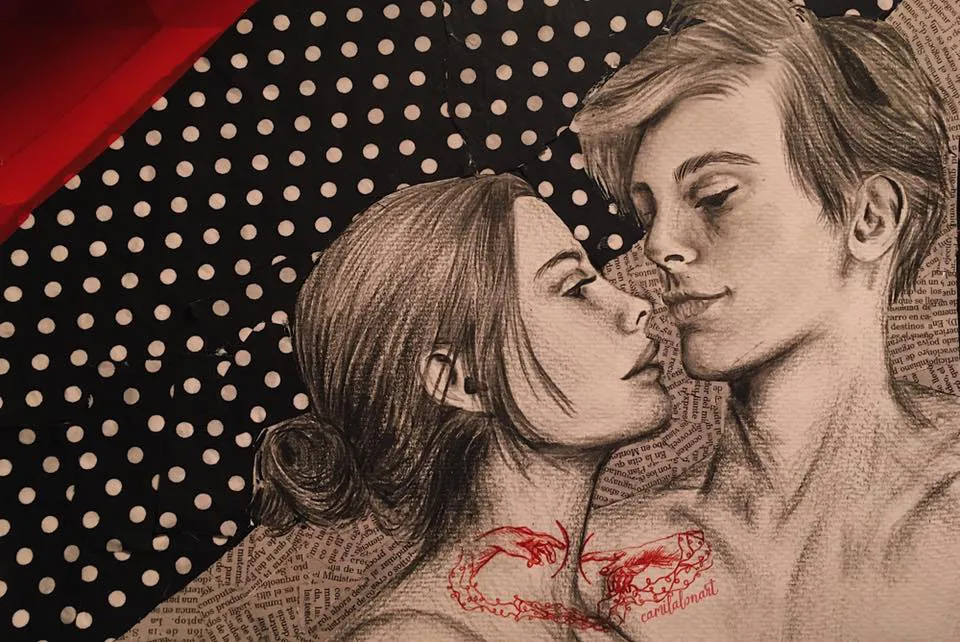 I Want You — Watercolor, pencil and collage